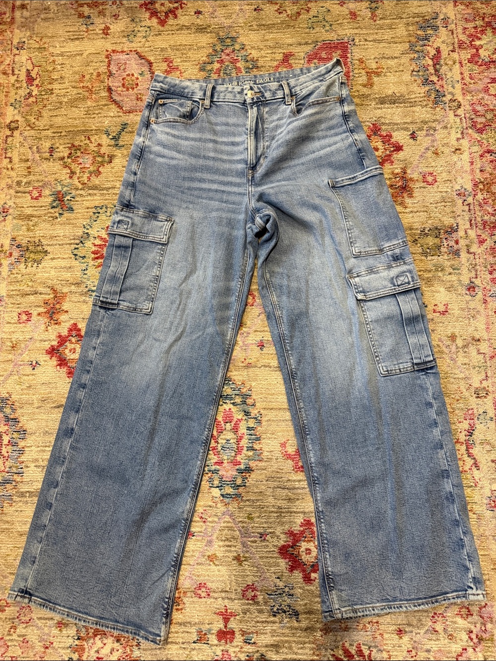 American Eagle Outfitters Light Blue Straight Cargo Jeans